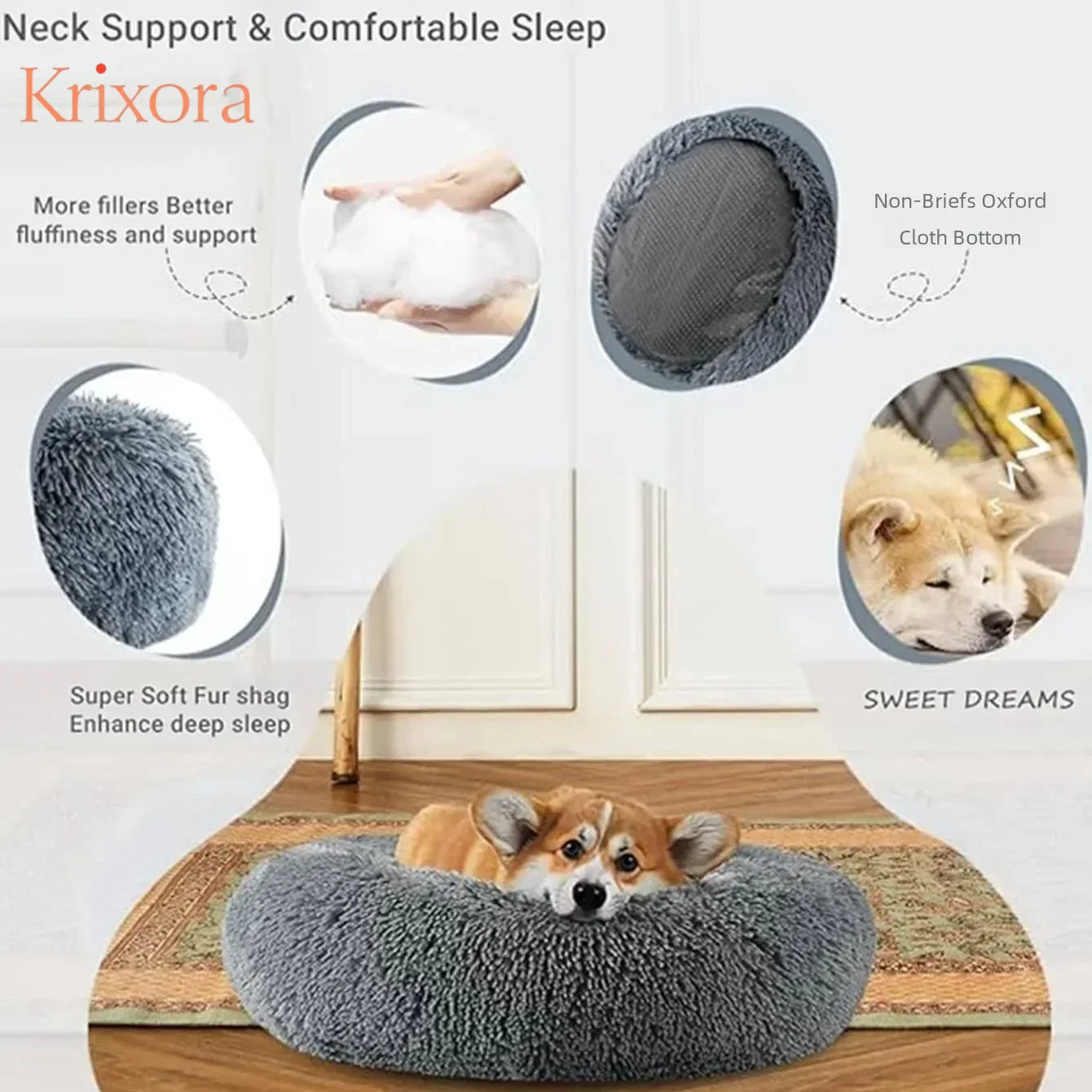 Pet Calming Bed - Anti-Anxiety Pet Bed